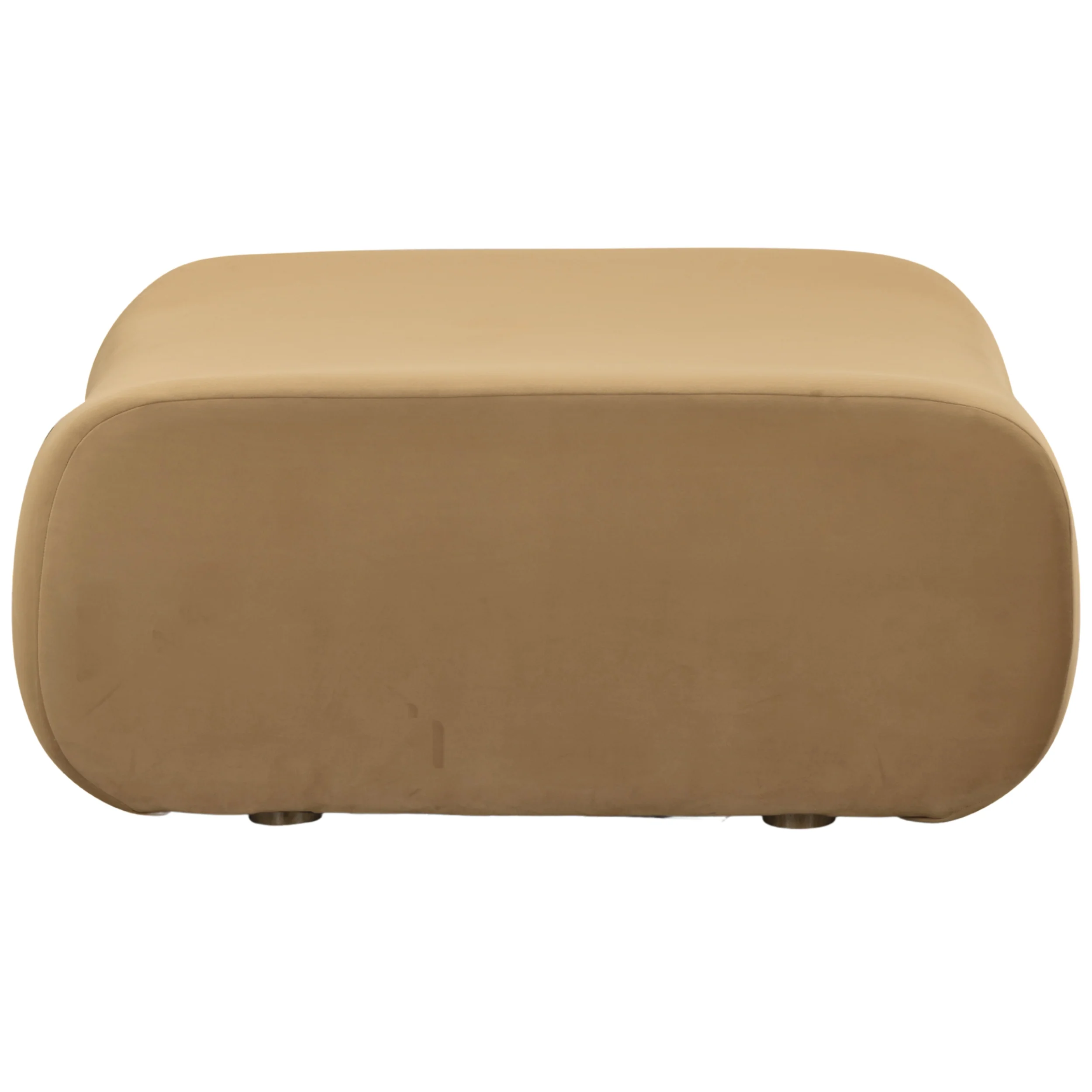 Zenith Velvet Ottoman, Latte Brown - Image 3