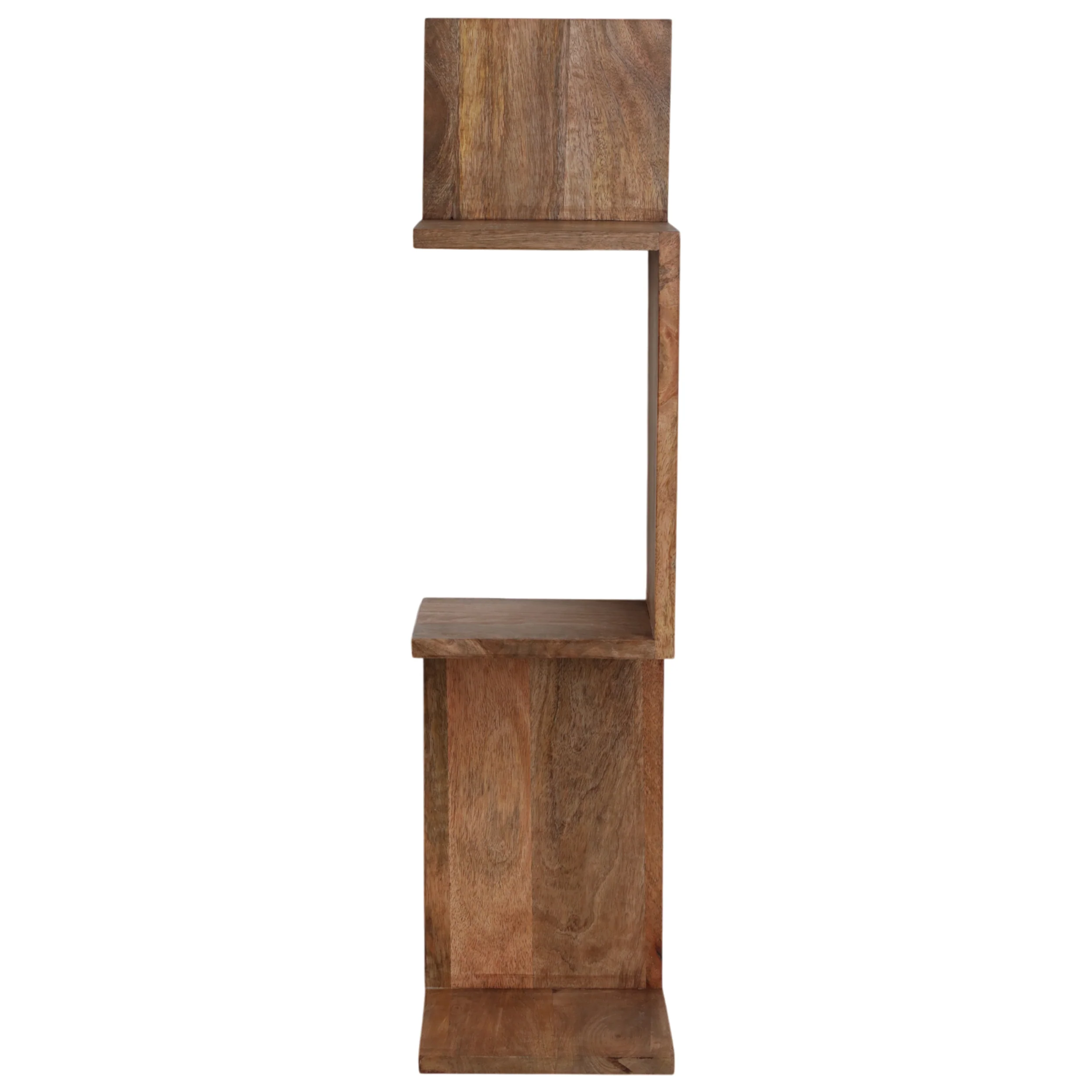 Zig Zag Corner Wall Shelf, Brown - Image 3