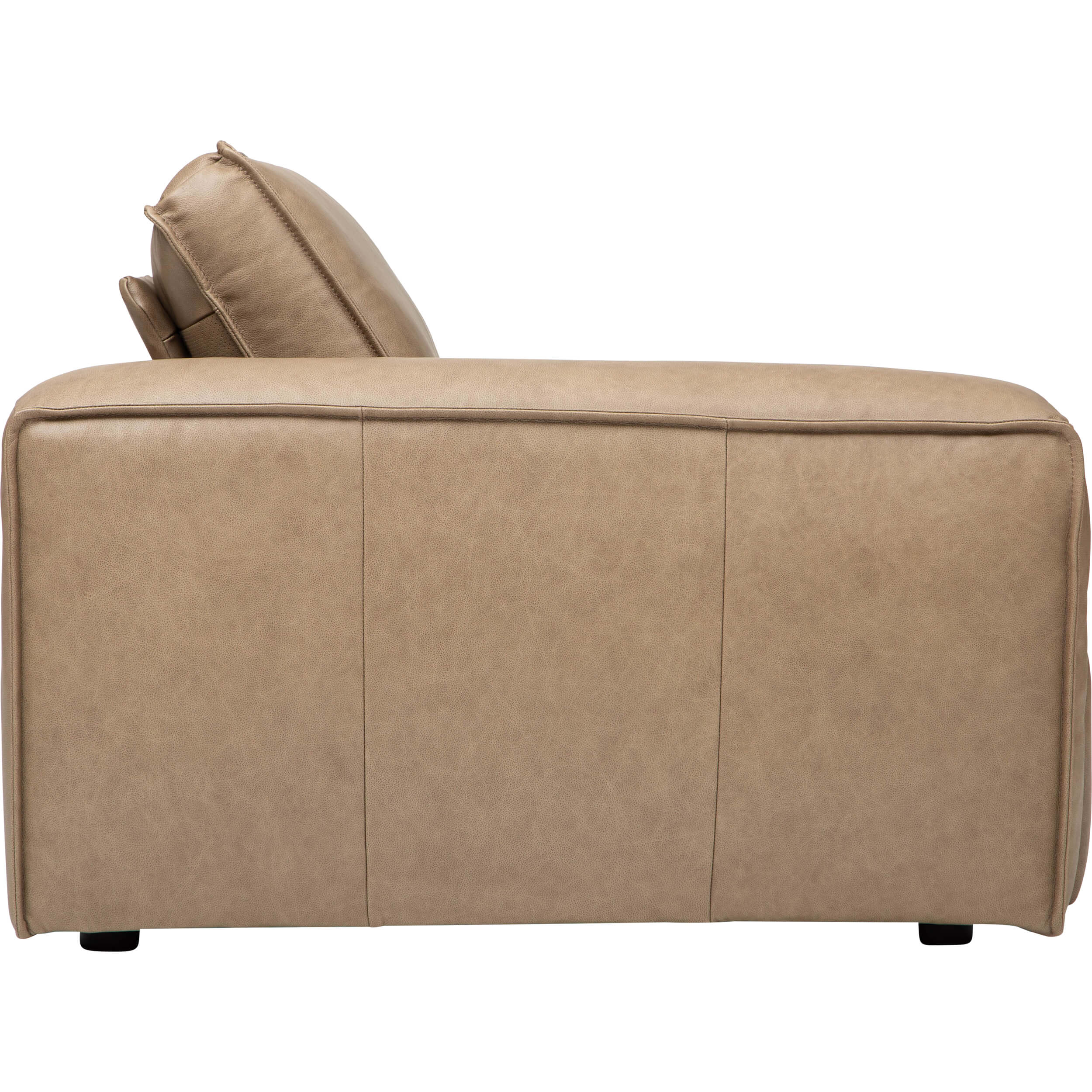 Zion 3 Piece Leather Sofa, Dakota Camel - Image 3