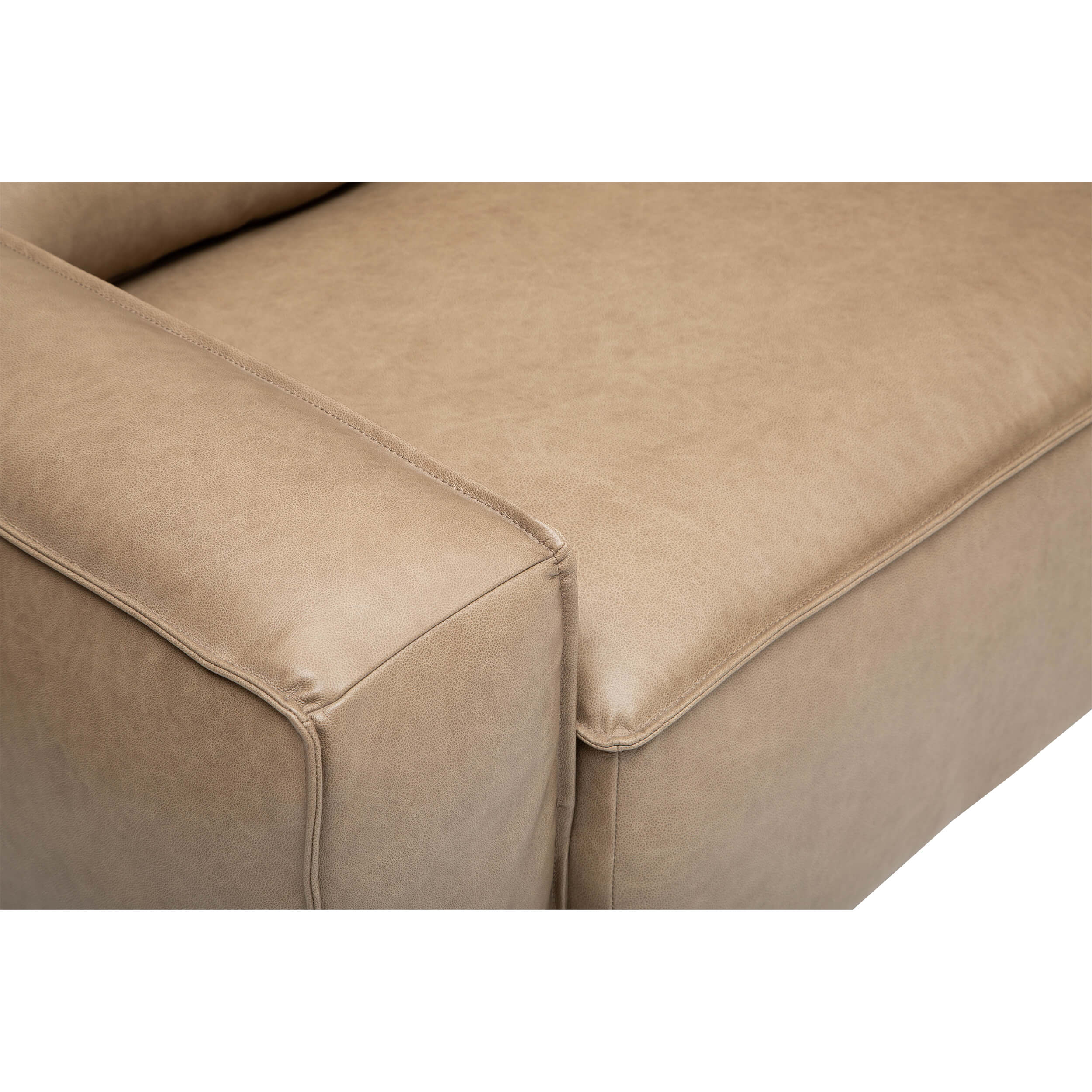 Zion 3 Piece Leather Sofa, Dakota Camel - Image 4
