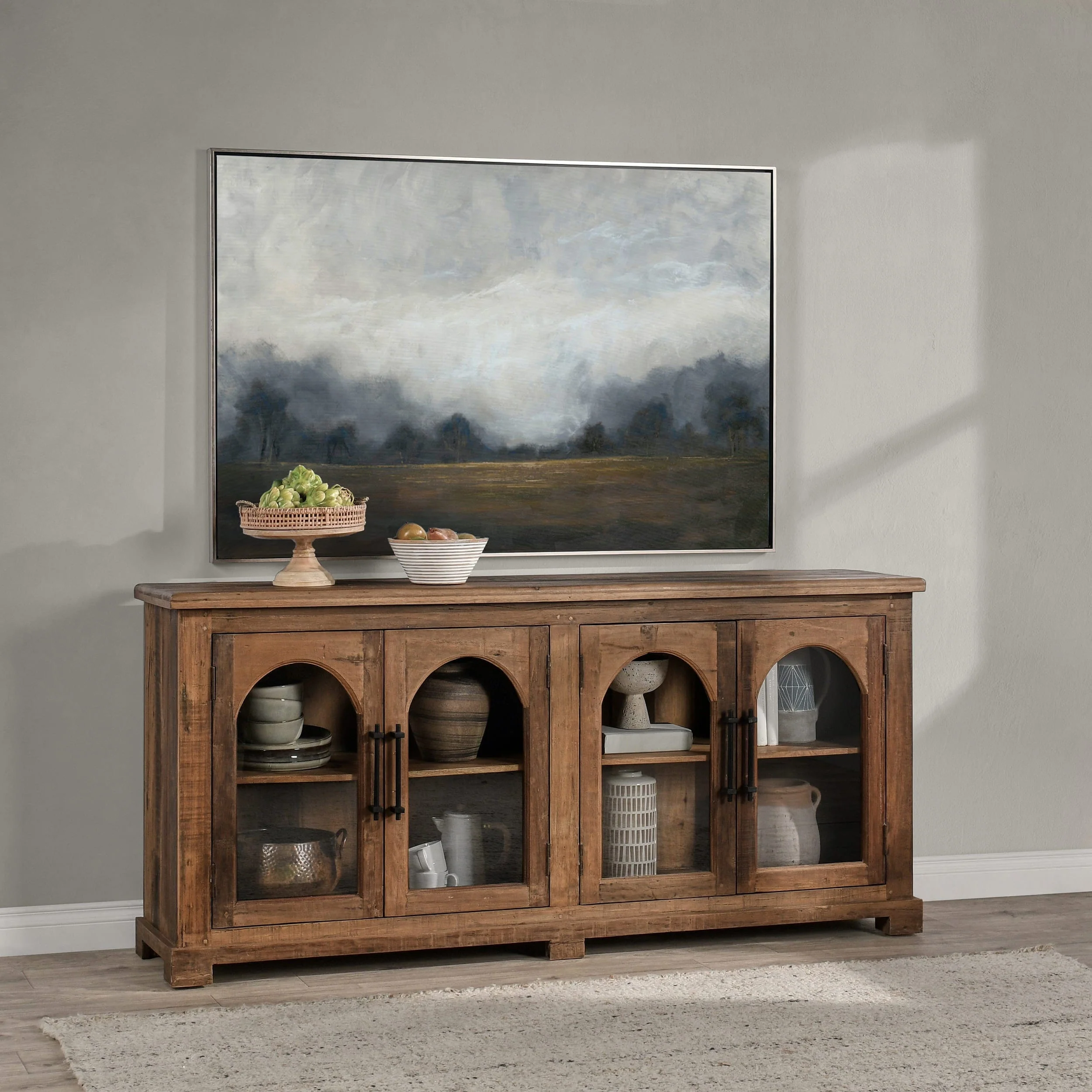 Zion 4 Door Cabinet, Natural - Image 6